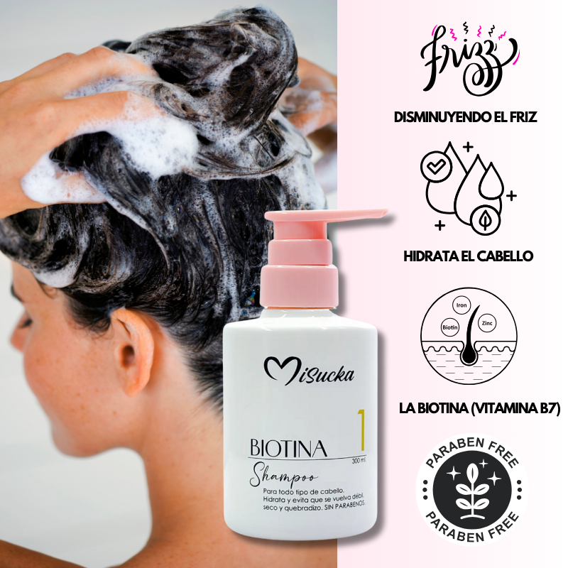 Shampoo con Biotina – MISUCKA (300ml) Crecimiento, Fuerza y Vitalidad - Florecer Cosmética
