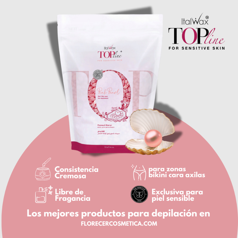 Cera depilatoria Italwax Pink Pearl Piel Sensible - Florecer Cosmética