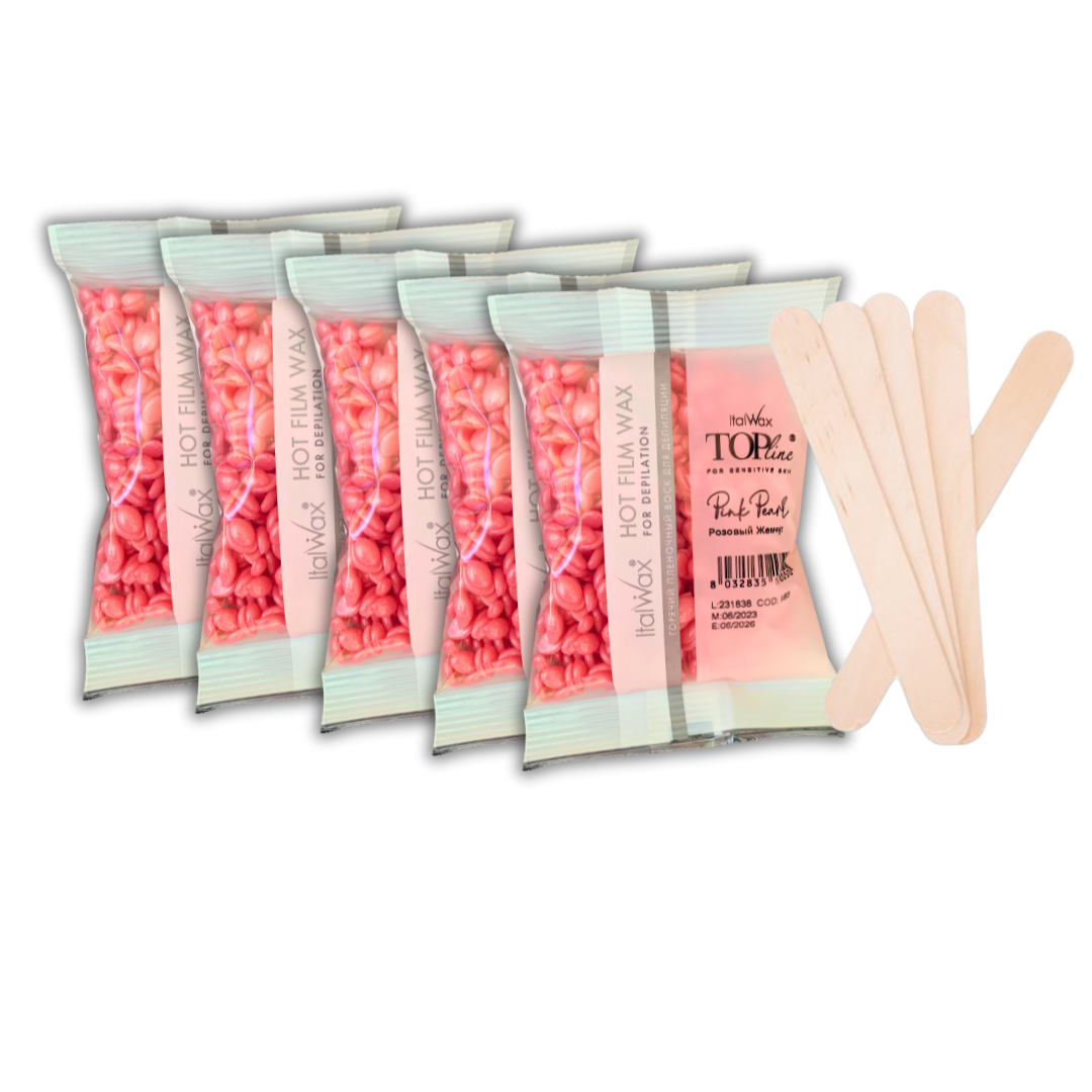 500gr de cera pink + 5 aplicadores - Florecer Cosmética