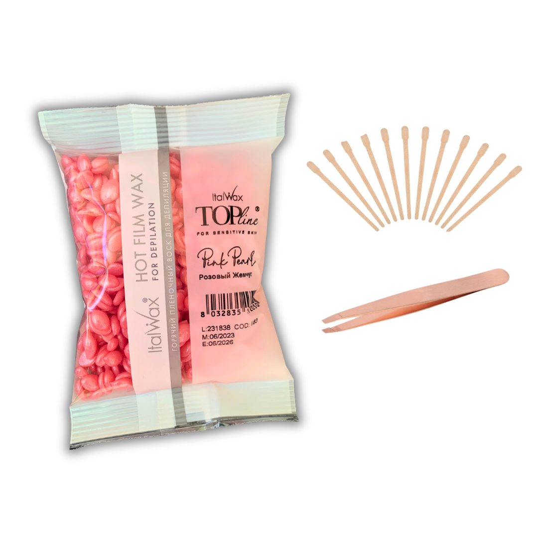 Set cejas (pinzas + 100gr pink + 10 aplicadores cejas) - Florecer Cosmética