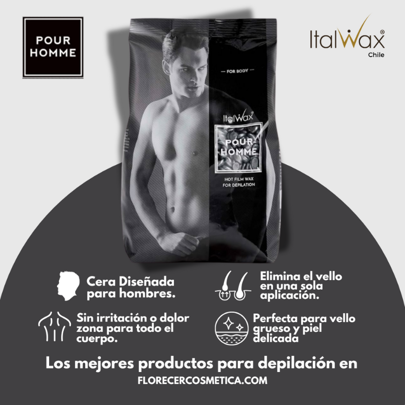 Cera depilatoria masculina Italwax Pour Homme - Florecer Cosmética