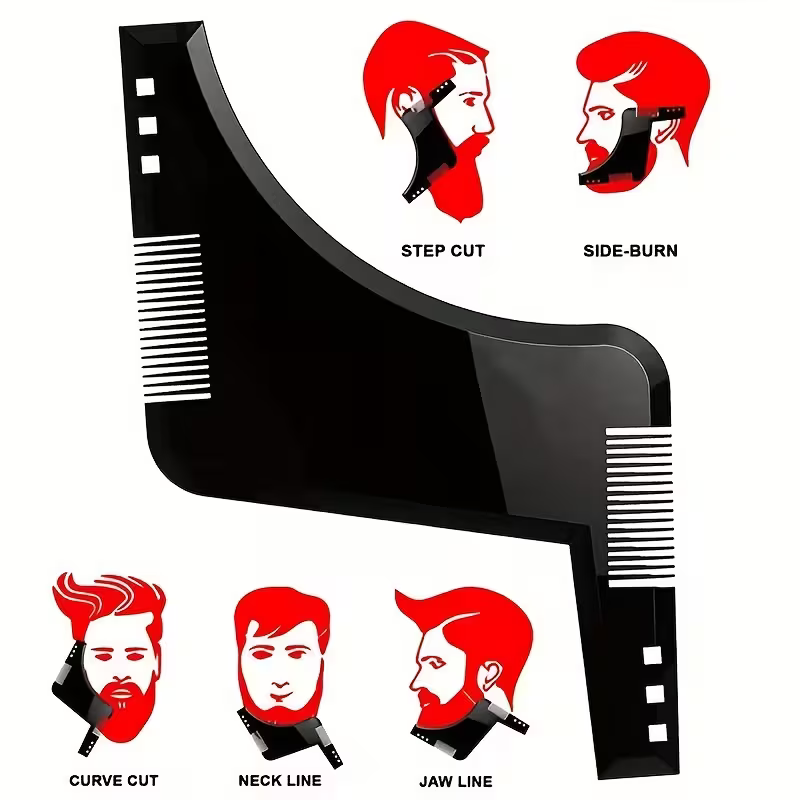 Peine Plantilla de Peinado y Modelado de Barba Profesional – Peine para Barba y Cabello Facial 2 en 1 (Copia) - Florecer Cosmética