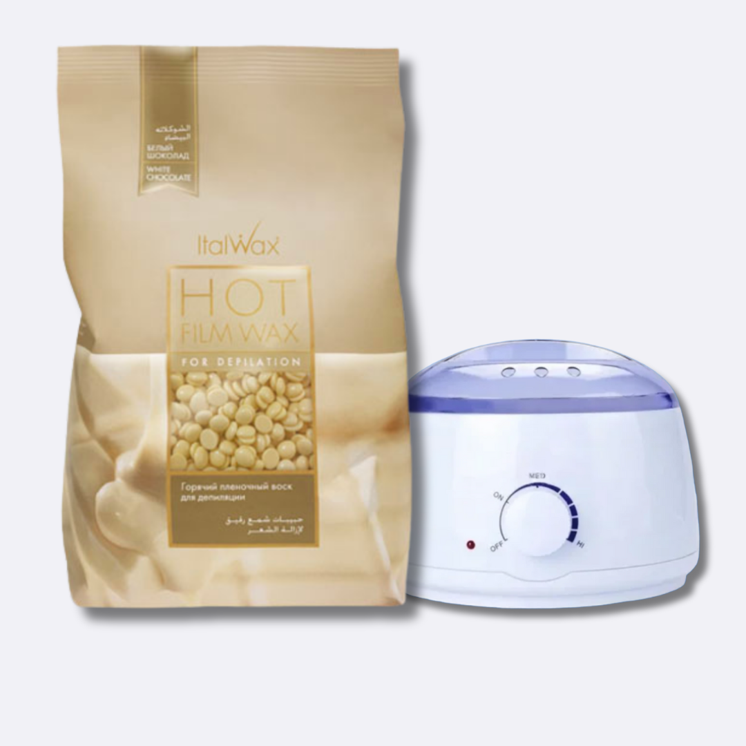 Kit 1kg Cera depilatoria Elástica Italwax a elección + olla - Florecer Cosmética