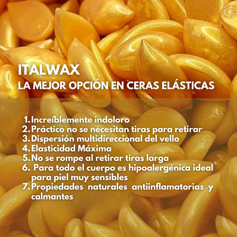 Cera depilatoria Italwax Full Body de Oro - Edición de Lujo - Florecer Cosmética