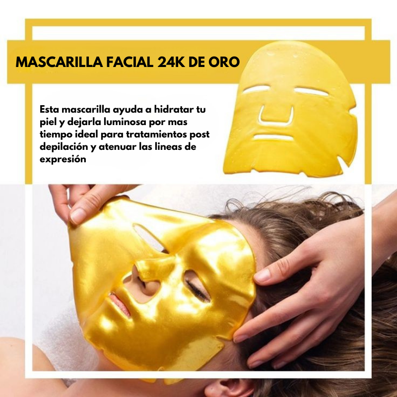 Máscara Facial Golden Hydro Collagen 24K – Hidratación, Nutrición y Efecto Lifting - Florecer Cosmética