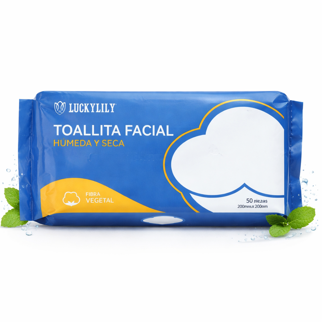 Toallitas 100% algodón Desechables para el Rostro – Limpieza suave, higiénica y efectiva 100 pcs