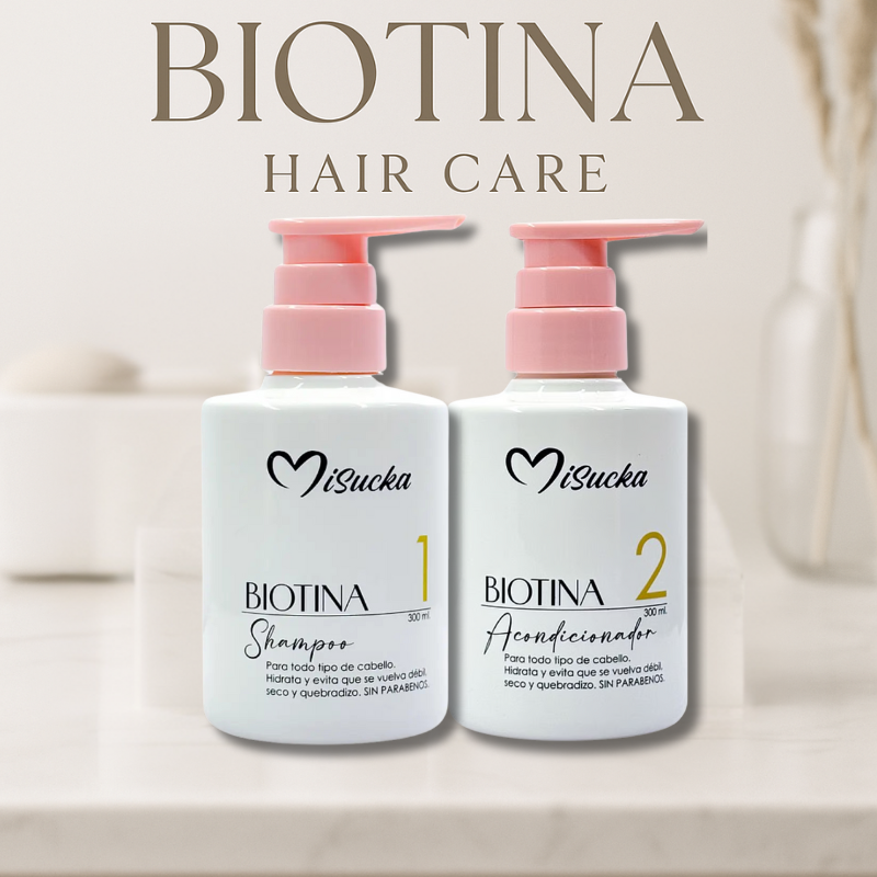 Pack Fortalecedor con Biotina Misuka – Shampoo + Acondicionador - Florecer Cosmética