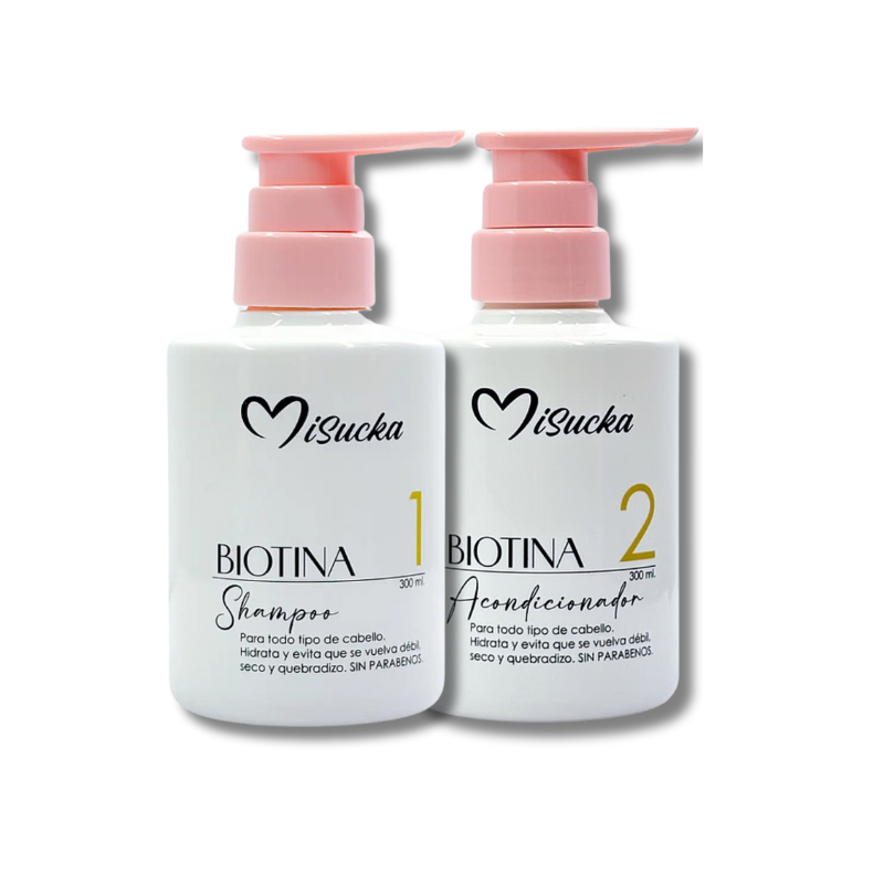 Pack Fortalecedor con Biotina Misuka – Shampoo + Acondicionador - Florecer Cosmética