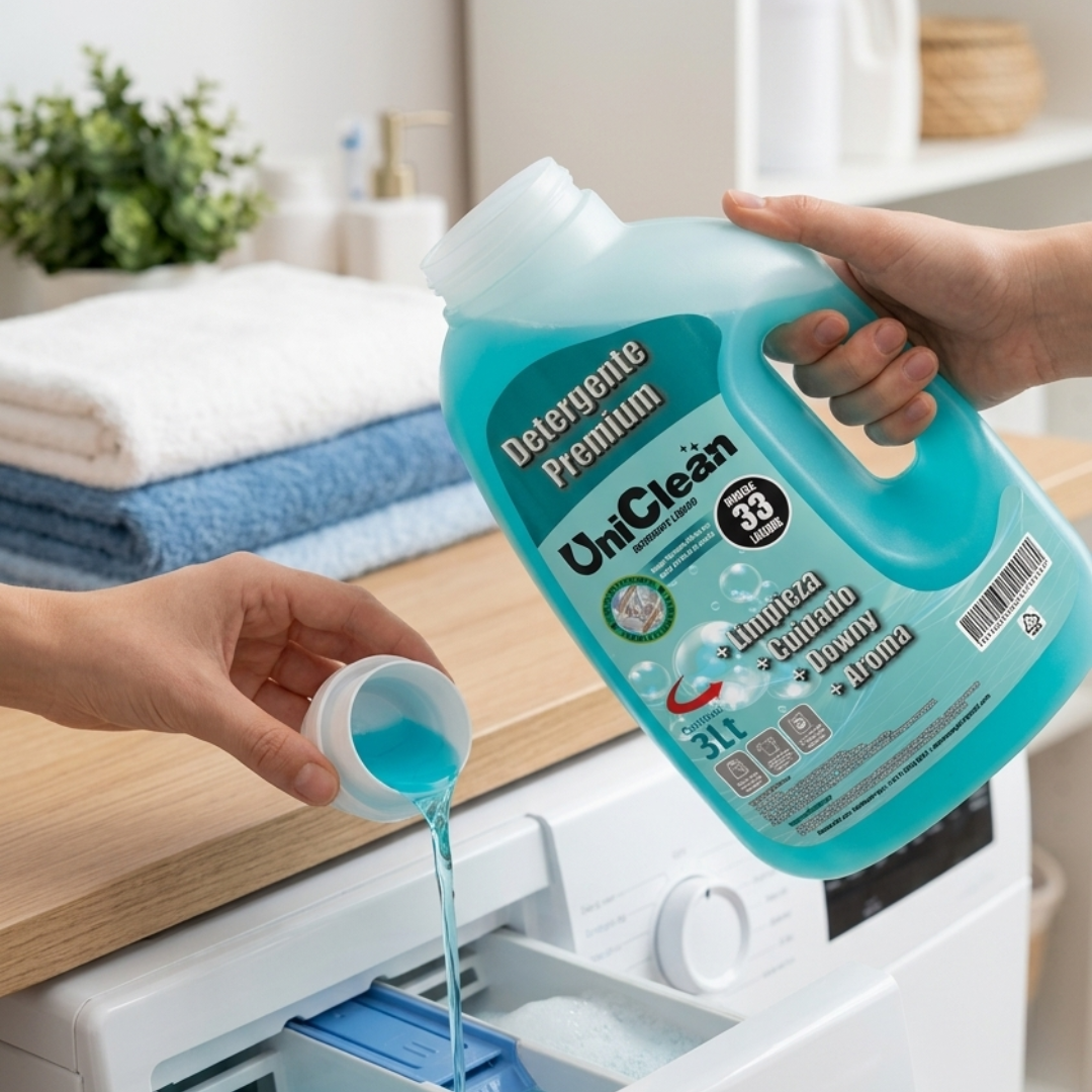 Detergente Líquido Premium UniClean 3L | Máxima Limpieza, Suavidad y Aroma