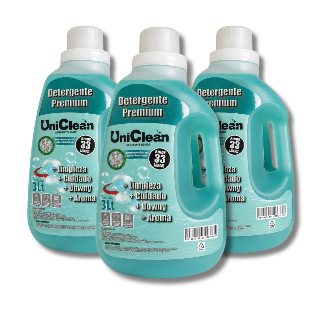 Detergente Líquido Premium UniClean 3L | Máxima Limpieza, Suavidad y Aroma