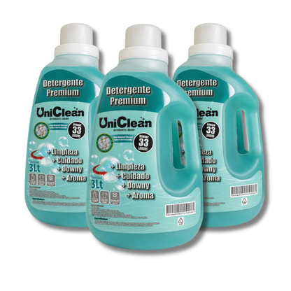 Detergente Líquido Premium UniClean 3L | Máxima Limpieza, Suavidad y Aroma
