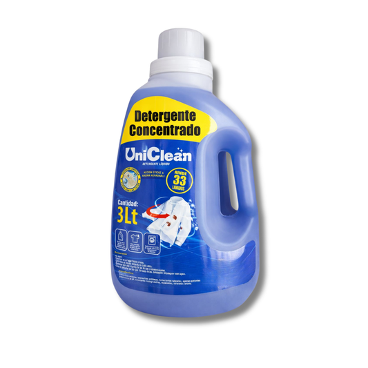 Detergente Líquido Concentrado UniClean 3L  Alto Poder de Limpieza y Máximo Rendimiento