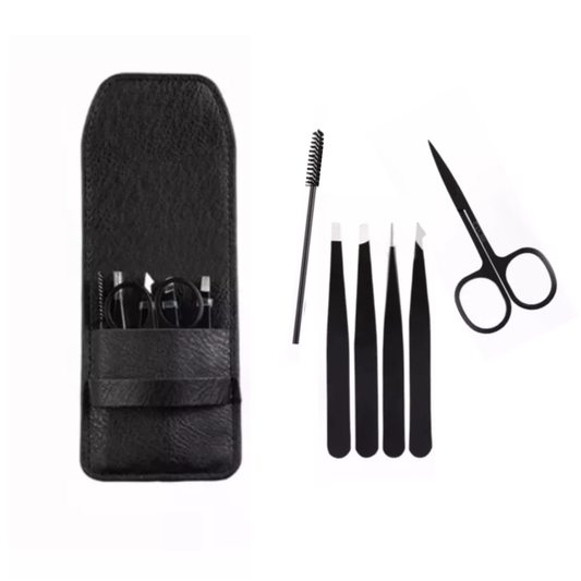 Set de Pinzas Básico esenciales para cuidado de cejas