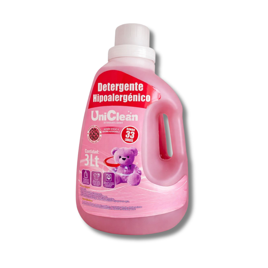 Detergente Líquido Hipoalergénico UniClean 3L  Limpieza Suave para Pieles Sensibles y Bebés