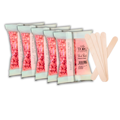 500gr de cera pink + 5 aplicadores - Florecer Cosmética