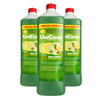 Lavaloza Líquido Premium UniClean 2L | Alto Poder Desengrasante y Eliminador de Olores