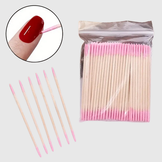Bastones Doble Punta Rosa – Bastoncillos de Madera Multifunción 100 pcs - Florecer Cosmética