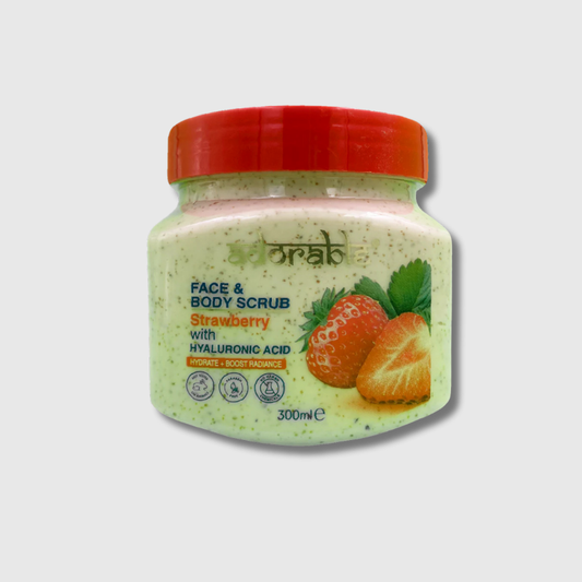 Exfoliante de Frutilla con Ácido hialurónico piel Hidratada 300 ml - Florecer Cosmética