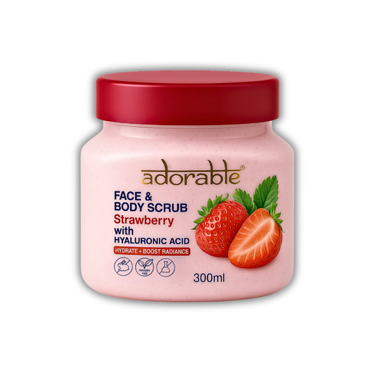 Exfoliante de Frutilla con Ácido hialurónico piel Hidratada 300 ml