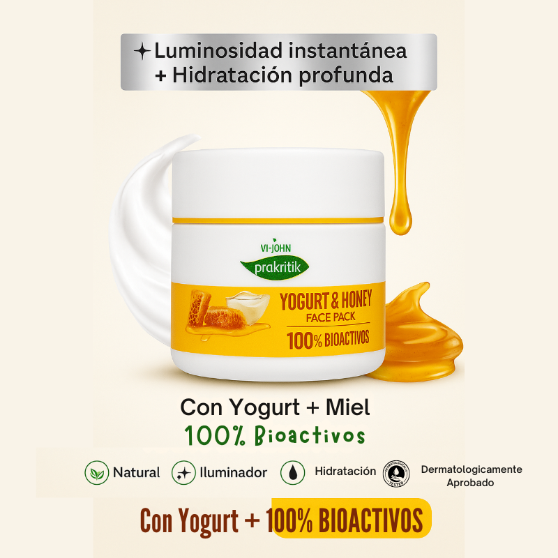 Mascarilla Facial Yogurt y Miel 100g – Hidratación, Luminosidad y Detox Natural