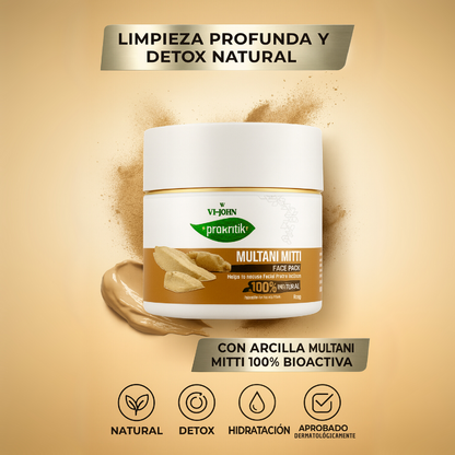 Mascarilla Facial de Arcilla 100g – Limpieza Profunda, Detox, Ilumina y deja la Piel Radiante