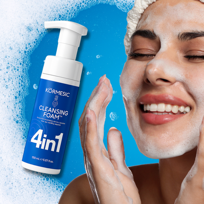 Espuma Limpiadora Facial 4 en 1 – Limpieza Profunda, Purificante e Hidratante Pre Depilación