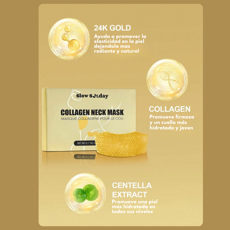 Mascarilla de Colágeno para Cuello con Oro 24K – Hidratación y Firmeza Premium