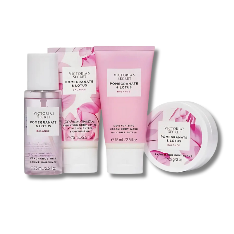 Set de Regalo Pomegranate Lotus Victorias Secret - 4 Piezas - Florecer Cosmética