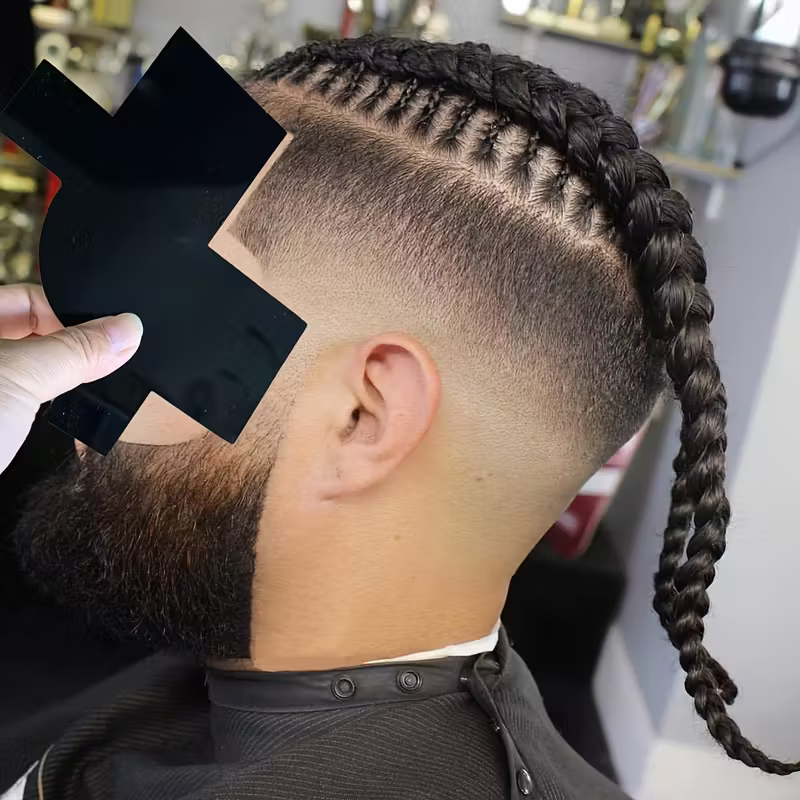 Kit de Plantillas de Precisión para Barba y Corte Cabello Barbería (2 Piezas) - Florecer Cosmética