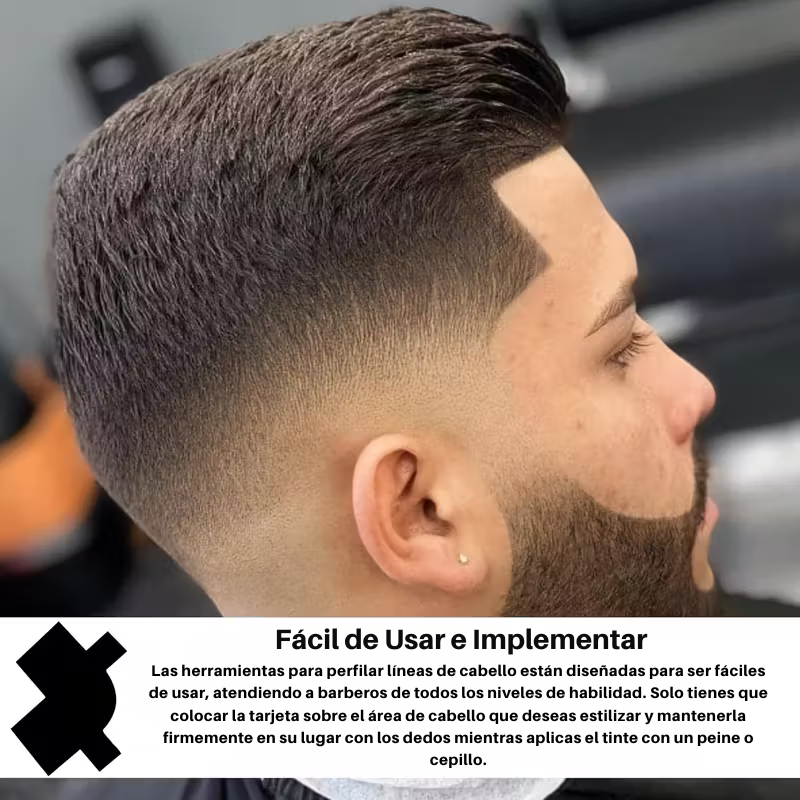 Kit de Plantillas de Precisión para Barba y Corte Cabello Barbería (2 Piezas) - Florecer Cosmética