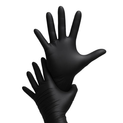 Guantes de Nitrilo Negros Texturizados – Caja 100 Unidades  Libres de Látex, Alta Resistencia