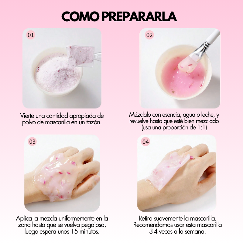 Jelly Gel Mascarilla de Rosas en Polvo   – Hidratación y Luminosidad para tu Piel - Florecer Cosmética