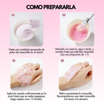 Jelly Gel Mascarilla de Rosas en Polvo   – Hidratación y Luminosidad para tu Piel - Florecer Cosmética