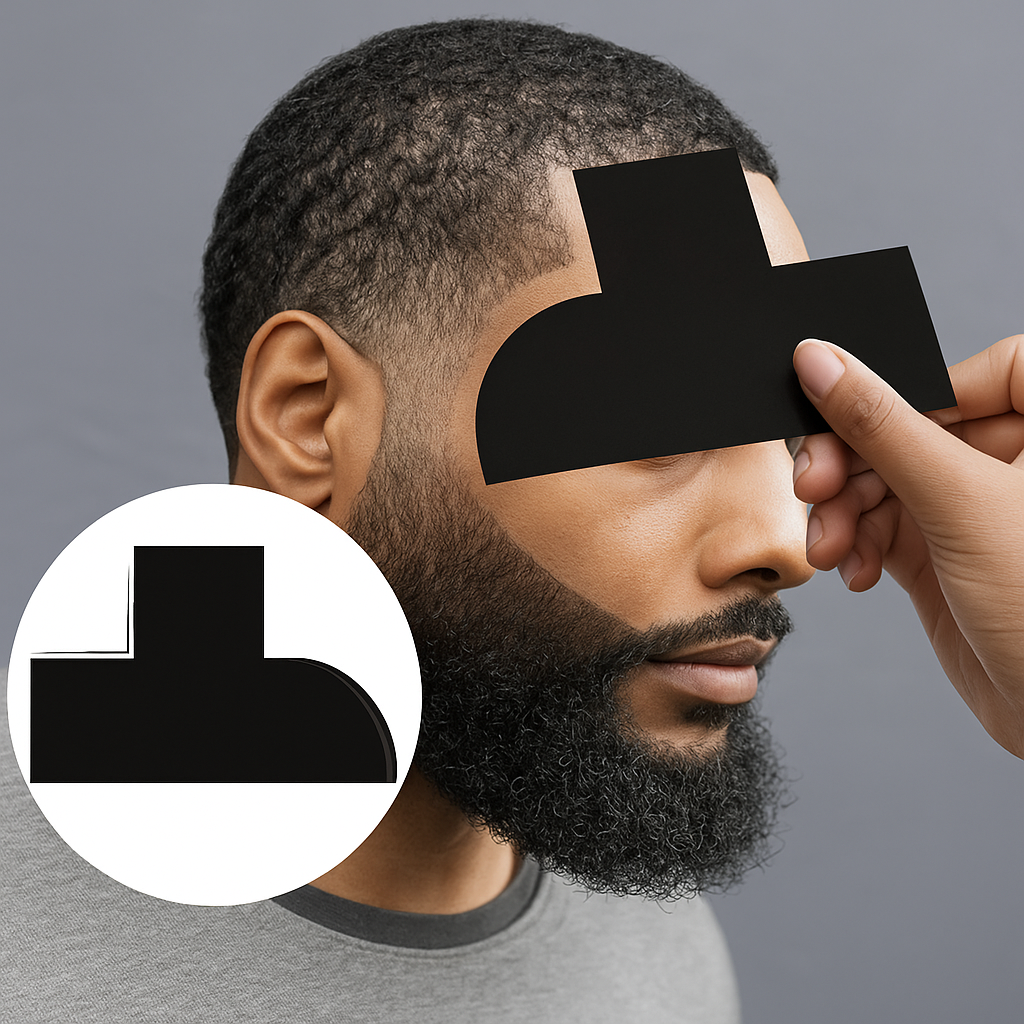 Kit de Plantillas de Precisión para Barba y Corte Cabello Barbería (2 Piezas) - Florecer Cosmética