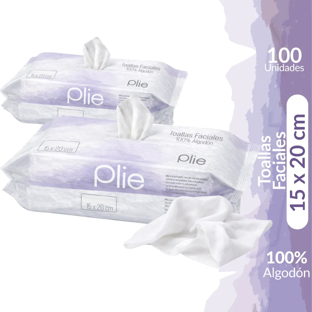 Toallitas 100% algodón  Desechables para el Rostro – Limpieza suave, higiénica y efectiva 50 pcs