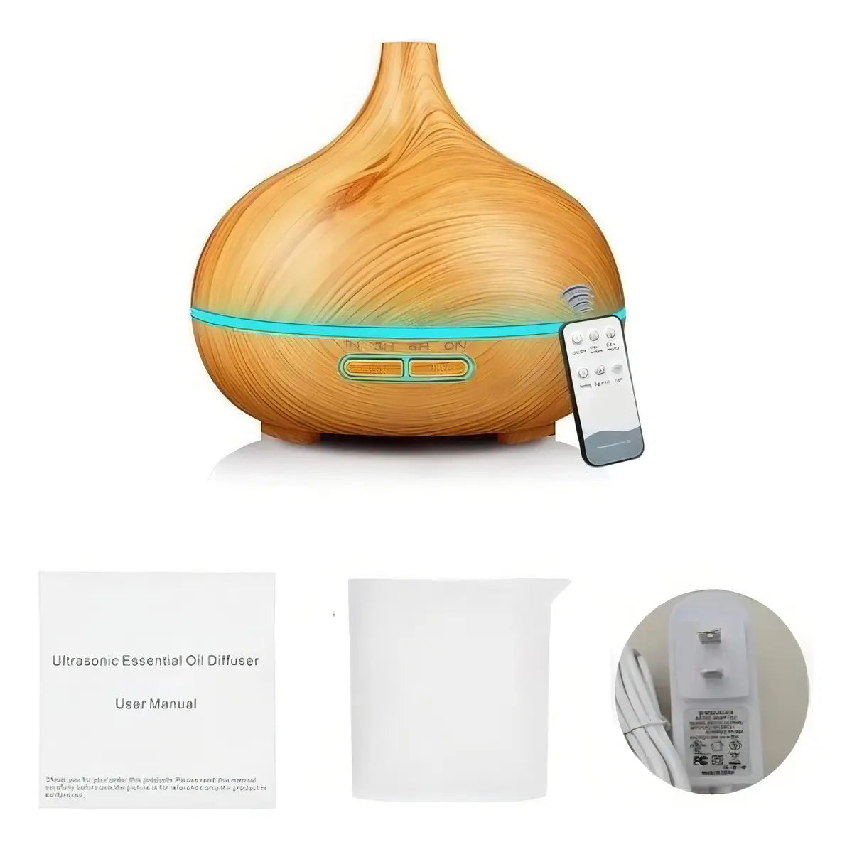 Humidificador Aire Rgb 500ml Humidicador Difusor Aire Aromat Color MADERA CLARO