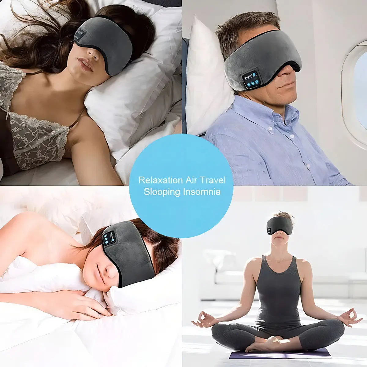 Antifaz con Auriculares Bluetooth comodo