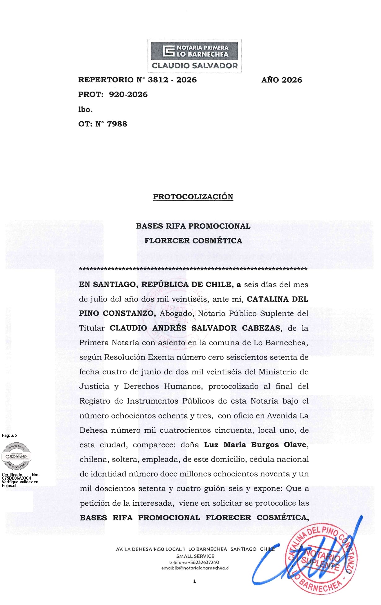 Rifa Premium Florecer Cosmética | Ticket de Participación Premio Increible