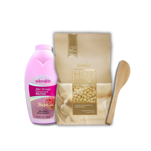 Pack Inicial full brazilian: 1kg cera chocolate + paleta mediana + talco