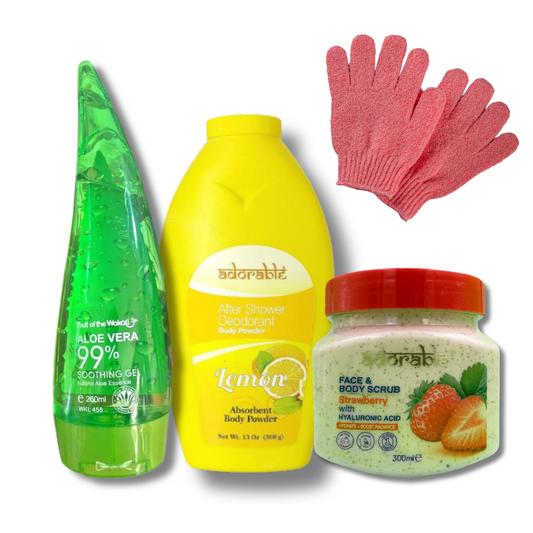 Pack Inicial Cuidado Pre y post depilación + guantes exfoliantes