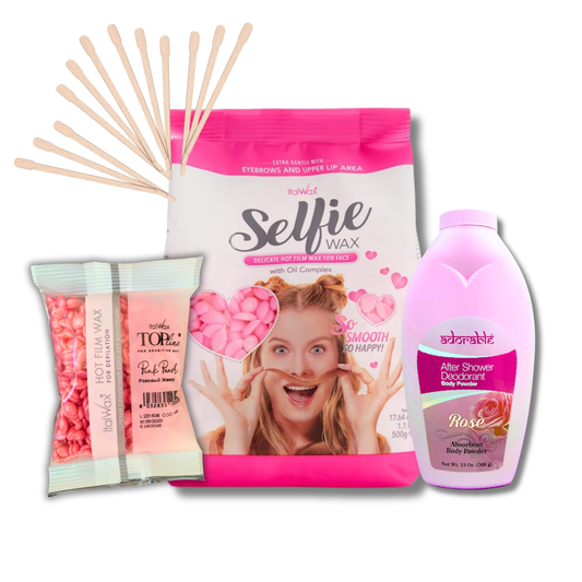 pack depilación facial completo pieles muy sensibles Italwax Selfie + Pink Pearl