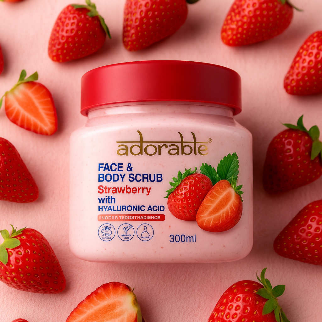 Exfoliante de Frutilla con Ácido hialurónico piel Hidratada 300 ml