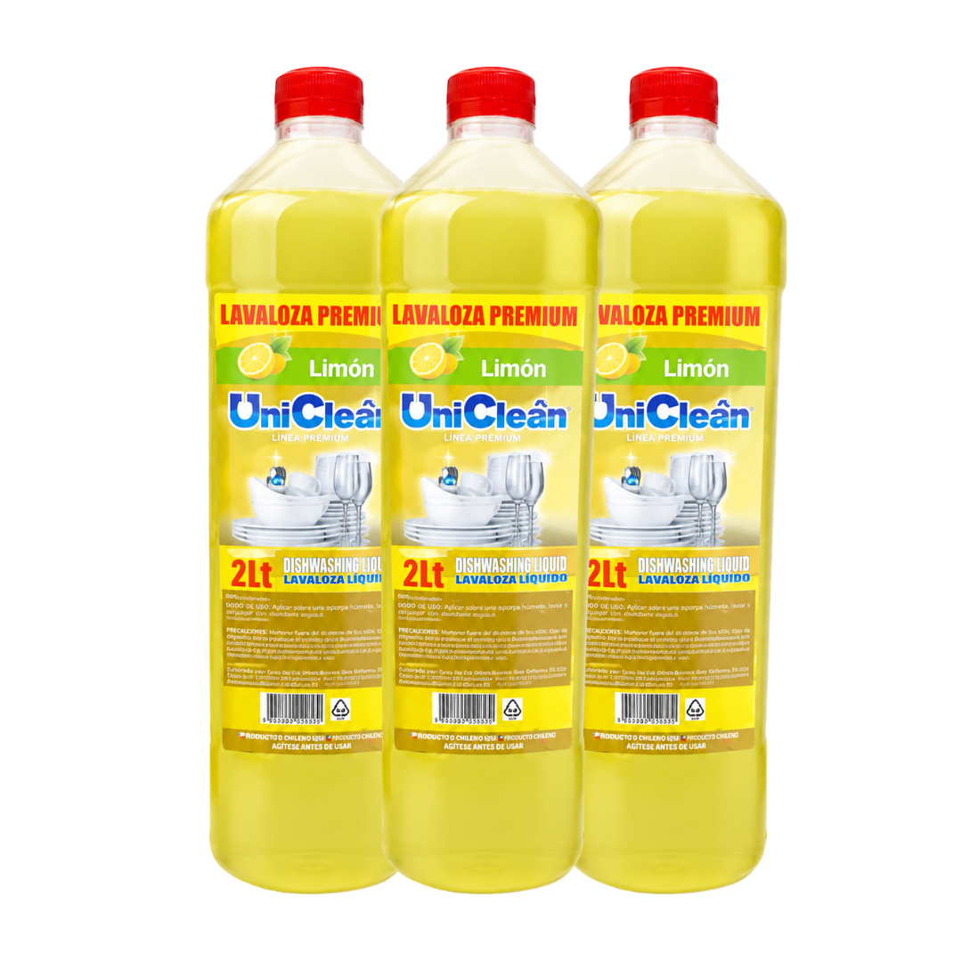 Lavaloza Líquido Premium UniClean 2L | Alto Poder Desengrasante y Eliminador de Olores