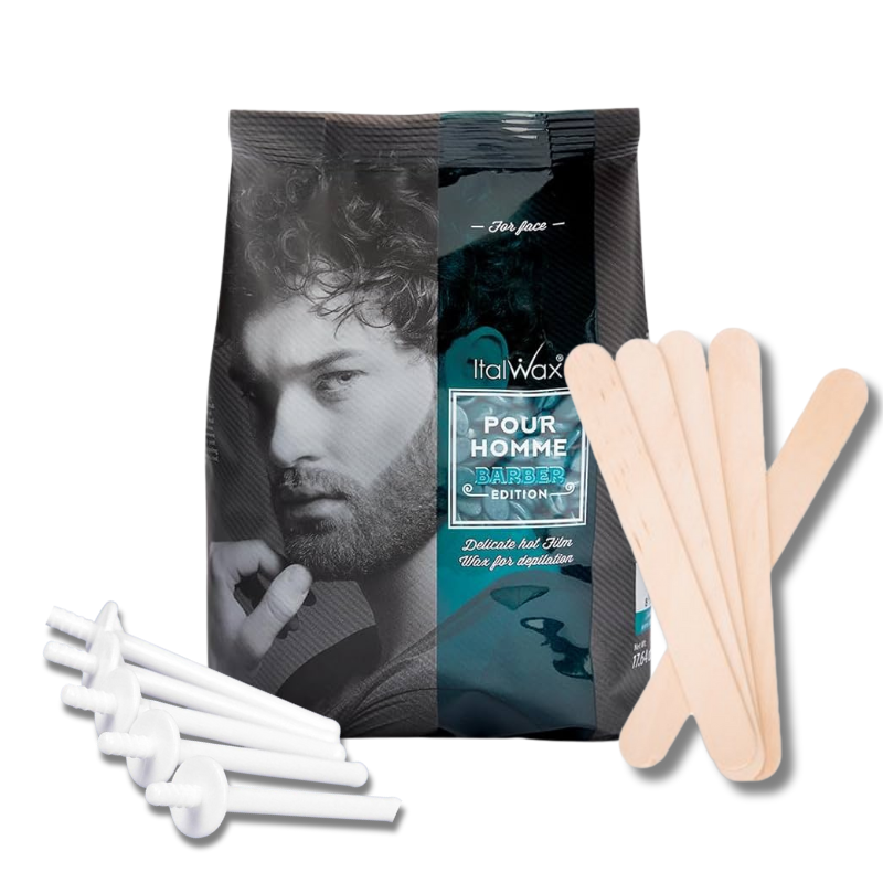Pack Depilación Facial Hombres Cera Barber Italwax 500 gr - Florecer Cosmética